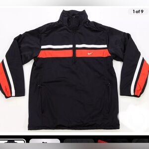 Rare VTG NIKE Swoosh Striped Half Zip Pullover Jacket 2000s Youth L